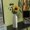 Uniquewise Contemporary White Cylinder Shaped Ceramic Table Flower Vase Holder, 9 Inch QI004364.M